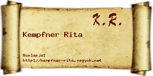 Kempfner Rita névjegykártya